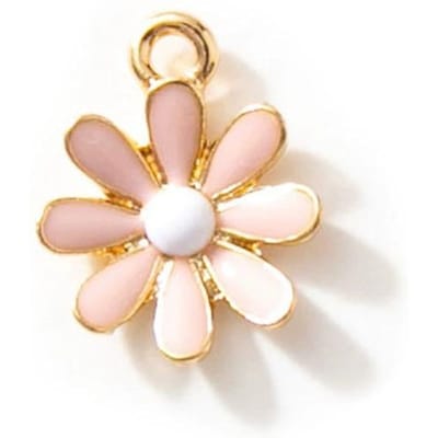 10 stuks Emaille Zilverkleurig Blauwe Bloem Bedel Hanger Sieraden Maken Armband Ketting Diy Oorbellen Accessoires beige
