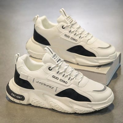 Heren Nieuwe Hete Zomer Mesh Ademend Heren Sport en Casual Dikke Zool Climax Papa Schoenen 42 white