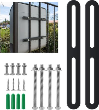 Dubbele Stang Bevestigingsset voor Brievenbus - RVS Connectoren voor Hek en Brievenbushouder - 215×24mm Accessoires voor Veiligheid en Stabiliteit
