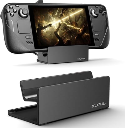 Compatibele Stand voor Steam Deck OLED en ROG Ally met Case, Frosted Aluminium, Anti-Slip Ontwerp en Speelgemak