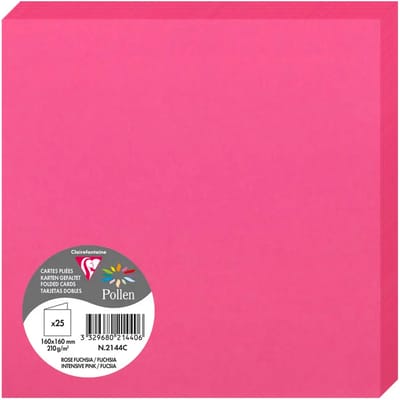 Clairefontaine Pollen - Dubbele Kaart - 110x155mm - C6 - Fuchsia - Intensief Roze