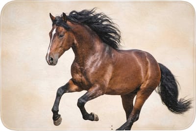 WC mat 90x60 cm - Antislip - Paard - Galop - Energie - Toiletmat - Vloermat - Douchemat - Toilet tapijt - Toiletmatten