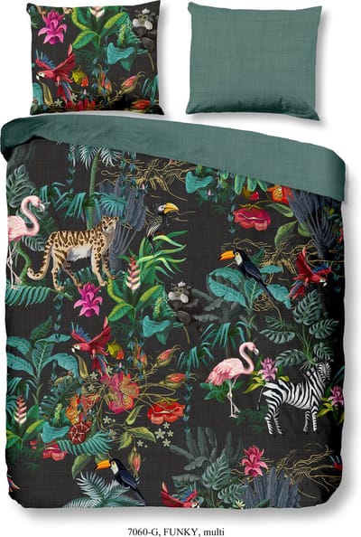 Good Morning dekbedovertrek jungleprint - 1 persoons 140x200/220 cm - Multi - 100% Katoen renforc�