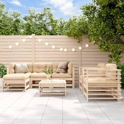 vidaXL - 7-delige - Loungeset - massief - grenenhout