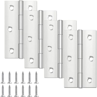 Dailygoods - Deurscharnieren 68 mm × 38 mm - Roestvrijstalen Stomscharnieren met 24 Schroeven
