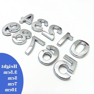 Huisnummer - Deurnummer Plaat - Adres Aanduiding - Roestvrij Kunststof - 5cm - Zilver