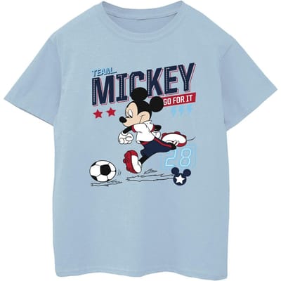 Disney Jongens Mickey Mouse Team Mickey Voetbal T-shirt (Babyblauw)