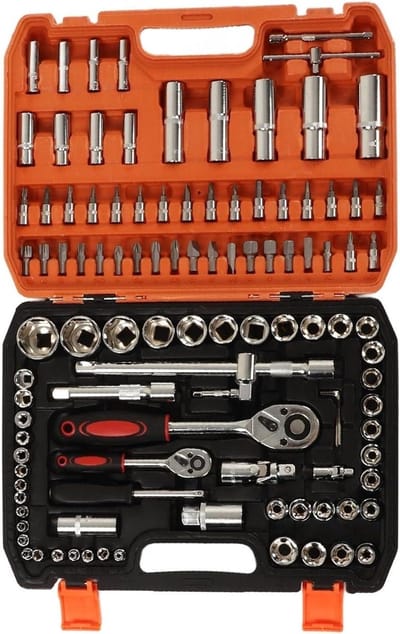 Gereedschapset 108 Delen - Doppenset Ratelset - Mechanische Reparaties - Chroom-Vanadiumstaal - 108 Stuks - Niet gespecificeerd
