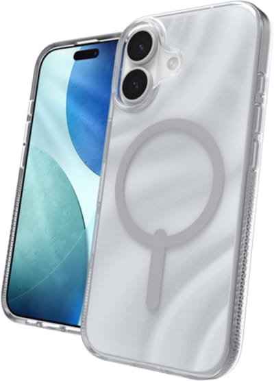 ZAGG Milan Snap Hoesje Geschikt voor Apple iPhone 17 - Back Cover Compatibel met MagSafe / Qi2 - Gerecycled Materiaal - Grafeen - Swirl Silver