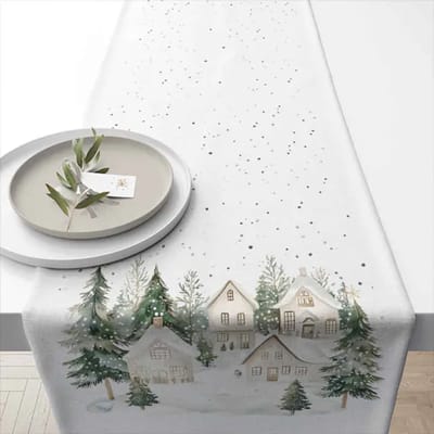 Tafelloper Snowy houses - Ambiente - 40x150 cm