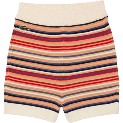 Lacoste Dames Biologische Katoenen Gestreepte Shorts (Multikleur)