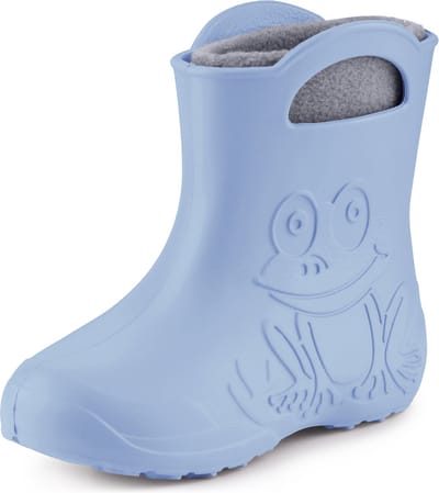 Ladeheid LA-CA-FrogWinter Kinder Regenlaarzen - Rubber - met Binnenschoen - EVA - Wasbare Binnenschoen - Lichtblauw - 22/23