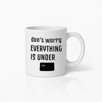 330ml Grappige "Maak Je Geen Zorgen Alles Is Onder Ctrl" Computertoets Mok – Kantoor & Geek Cadeau