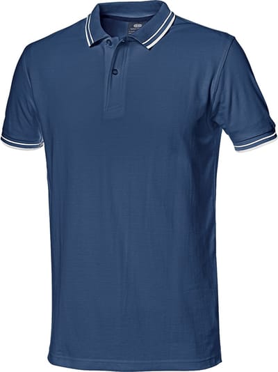 SIR SAFETY SALSA Korte mouw Werkpolo HEREN Blauw Wit - 100% Katoen - 200 g/m² - Zacht Afgewerkt