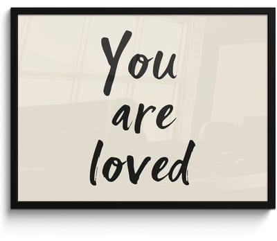 Poster in lijst - Fotolijst 70x50 cm - Posters - Minimalistisch - Beige - Love - Posterlijst zwart - Decoratie - Wanddecoratie woonkamer - Muurdecoratie slaapkamer