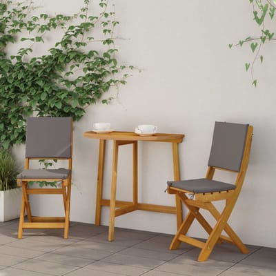 vidaXL - Bistrostoelen - voor - buiten - 2 - st - Donkergrijs - Massief - Acacia - Hout