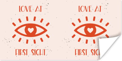 Poster Liefde - Quotes - Relatie - Love at first sight - Spreuken - 120x60 cm