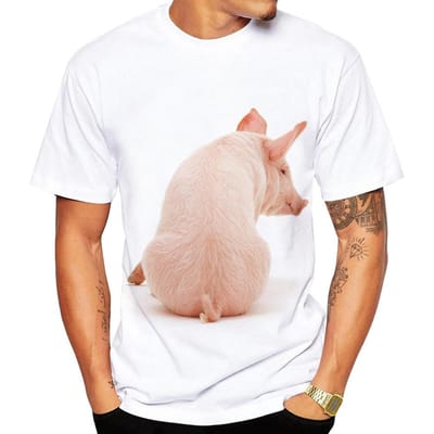 Design d'art de cochon mignon populaire en été, personnalité jeune et à la mode, mignon et tendance 6XL