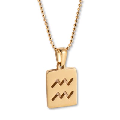 Marama - Ketting Sterrenbeeld Waterman - 18K verguld goud - stainless steel - horoscoop - damesketting - ballchain - zodiac - cadeau dames - ketting met hanger