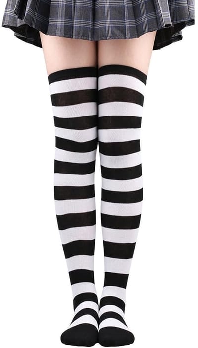 Dailygoods - Gestreepte Kniekousen Dames - Overknee Kousen voor Herfst en Winter