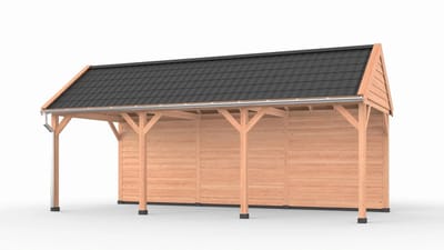 Douglas overkapping zadeldak, 750 x 300, met achterwand, Westwood Ruiter Plus