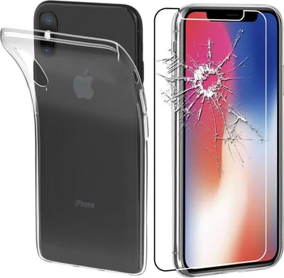ebestStar - Hoes geschikt voor iPhone X, iPhone XS Apple, Back Cover, Beschermhoes anti-luchtbellen hoesje, Transparant + Gehard Glas