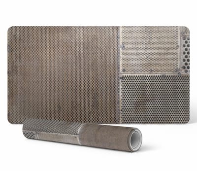 Duurzame antislip bureaumat, metaal, geperforeerd, 120x60 cm