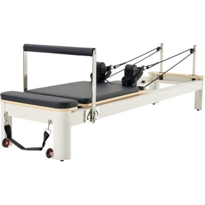 VEVOR Pilates Reformer Machine Pilates Bed van aluminium met zitkist & dubbele weerstand - veer & koord, voor gevorderden & beginners, homegymapparaat tot 181,44 kg