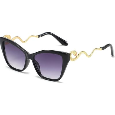 Nieuwe Slangachtige Kattenoog Zonnebrillen Dames Punk Vintage Tinten Y2K Designer Luxe UV400 Zonnebrillen Brillen Oculos as picture