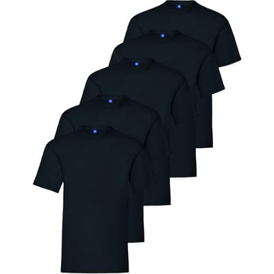 Kruze Heren Crew Neck T-Shirts (5 Pack) - Navy