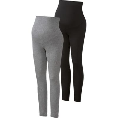 ESMARA Dames zwangerschapsleggings (Zwart/grijs, XS (32/34))