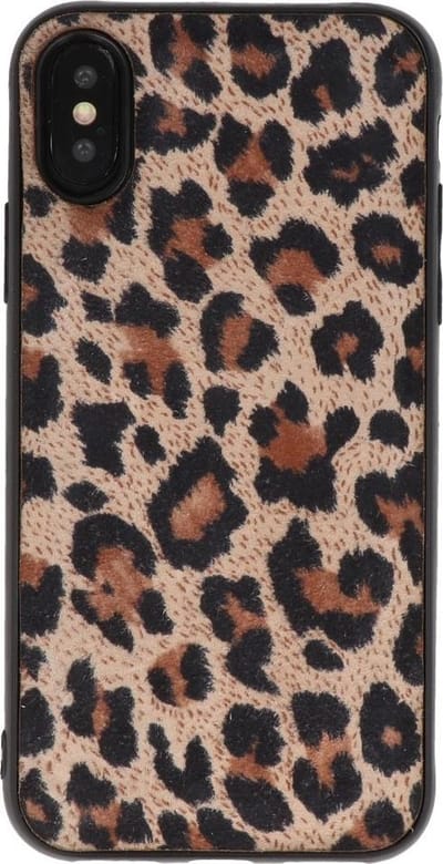 Bestcases Luipaard Leer Back Cover Telefoonhoesje iPhone X - iPhone Xs