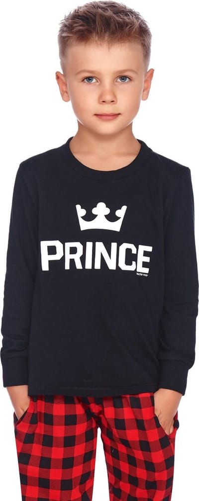 Doctor Nap Jongens Pyjama Lange Mouw Lange Broek Winter Kerst Matching Gezin Familie Prince Zwart PDB.9749 - 122/128