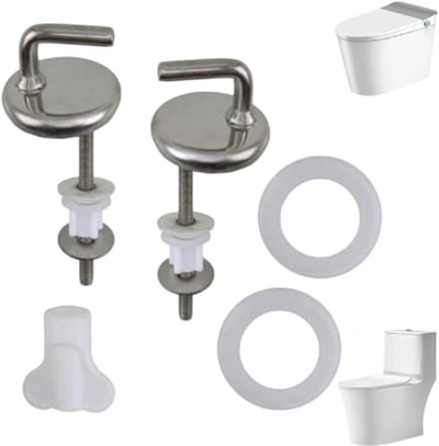 2 stuks - Scharnieren voor toiletbril van roestvrij staal - Toiletaccessoires inclusief schroeven - Accessoires voor toiletbrilring - Eenvoudige en snelle installatie - 90*40mm - Geschikt voor de meeste standaard toiletten