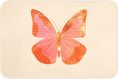 Badmat 90x60 cm - Antislip - Vlinder - Minimalistisch - Roze - Badmatten voor badkamer - Badkamermat - Douchemat - Badkamer mat