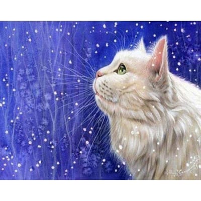 Chats diamant peinture plein rond bricolage diamant peinture diamant mosaïque strass décor à la maison 20X30CM gray