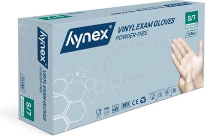 Hynex Vinyl Handschoenen maat S Poedervrij transparant/ wit 4,5gr MD - 100/box