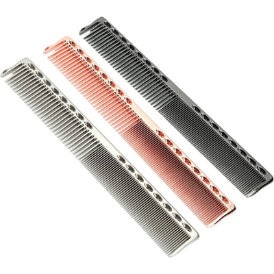 Ensemble de peignes en aluminium, 3 pièces, brosse antistatique à dents larges et fines, outil de coiffure black