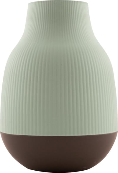 Point-Virgule vaas uit bamboevezel saliegroen en donkergrijs ø 18.1cm H 25cm