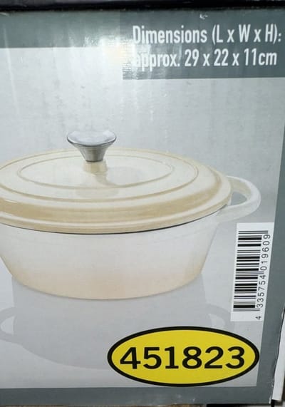 Livarno Home Gietijzeren pan 29 cm 3,8 L - Beige
