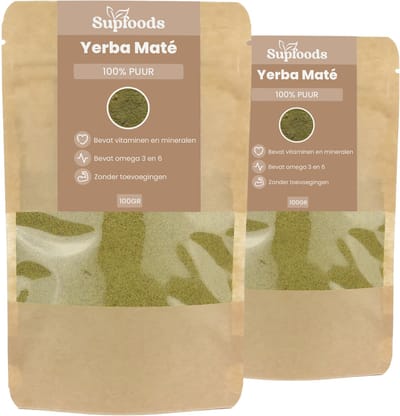 Yerba Mate 100% Puur - 200 gram - Rijk aan Antioxidanten en Vitamines - Perfect voor een Energieboost in Smoothies en als Yerba Mate Thee
