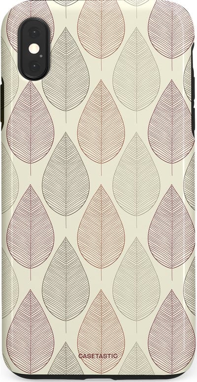 Casetastic hoesje geschikt voor Apple iPhone XS Max - Dubbellaagse bescherming - Botanisch retro bladeren dans - Fashion Case - Crème