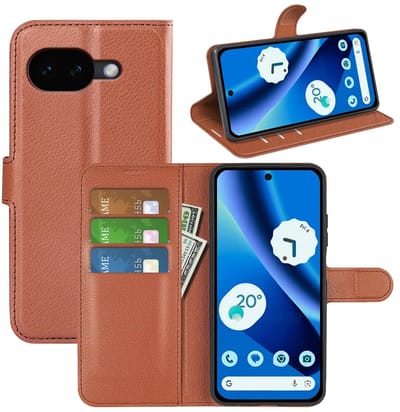 MobyDefend Hoesje - Geschikt voor Google Pixel 10a - Kunstleren Wallet Book Case (Sluiting Voorkant) - Bruin