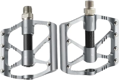 Fiets Pedalen - Voetsteunen - Sportief Fietsen - Antislip Ontwerp - 9.5 x 9.2 cm - Zilver