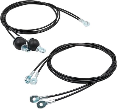 Fitness Kabel Draad - Fitness Apparatuur Stalen Kabel - Lat Pull Systeem voor Thuis Gym Pulley Systeem (Zwart)