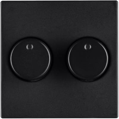 ION V1/J1 centraalplaat voor duo dimmer zwart knopbediening