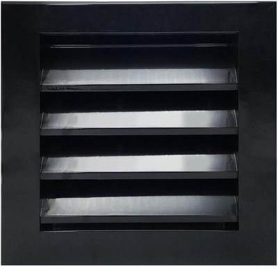 Ventilatie rooster - Ontluchter muur - Buiten ventileren - Waterdicht met gaas - 10 x 10 inch - Zwart