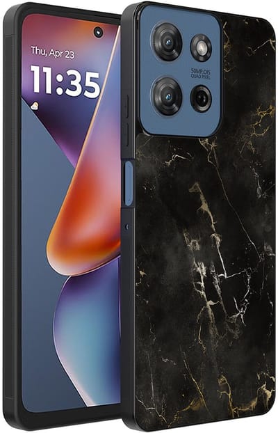 Smartphonica Telefoonhoesje Geschikt voor Motorola Moto G 2025 met marmer opdruk - TPU backcover case black marble design - Zwart geschikt voor Motorola Moto G 2025