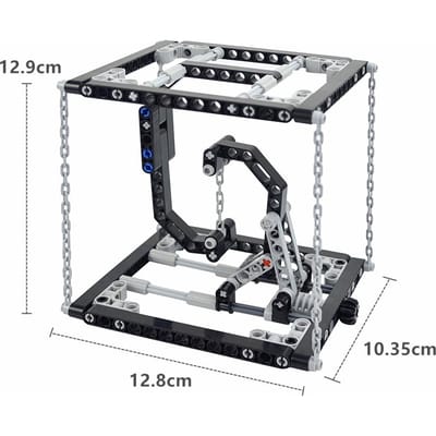 Gemotoriseerde Mechanische Schakel Bouwsteen Set Stem Techniek Ophanging Beweging Model Doe-het-zelf Monteren Kind Speelgoed Blokken gray