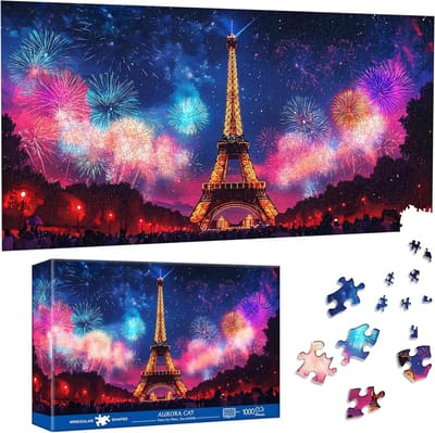 Puzzel 1000 Stukjes - Uitdagende Puzzel - Ontspannend Tijdverdrijf - Speciale Vorm Stukjes - 41 x 80 cm - Nachtelijk Stadsbeeld